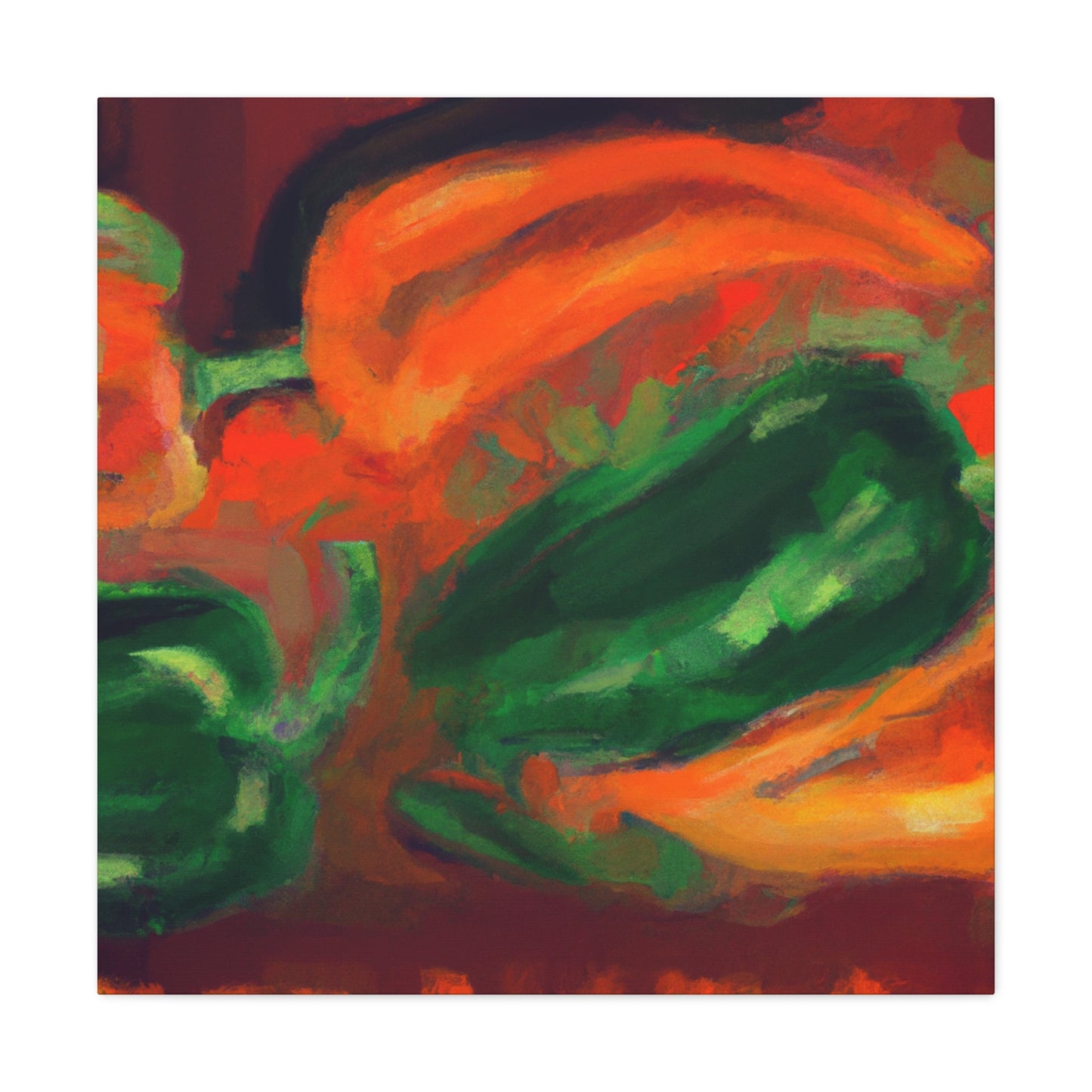 "Peppers in Prismatic Hues" - Canvas