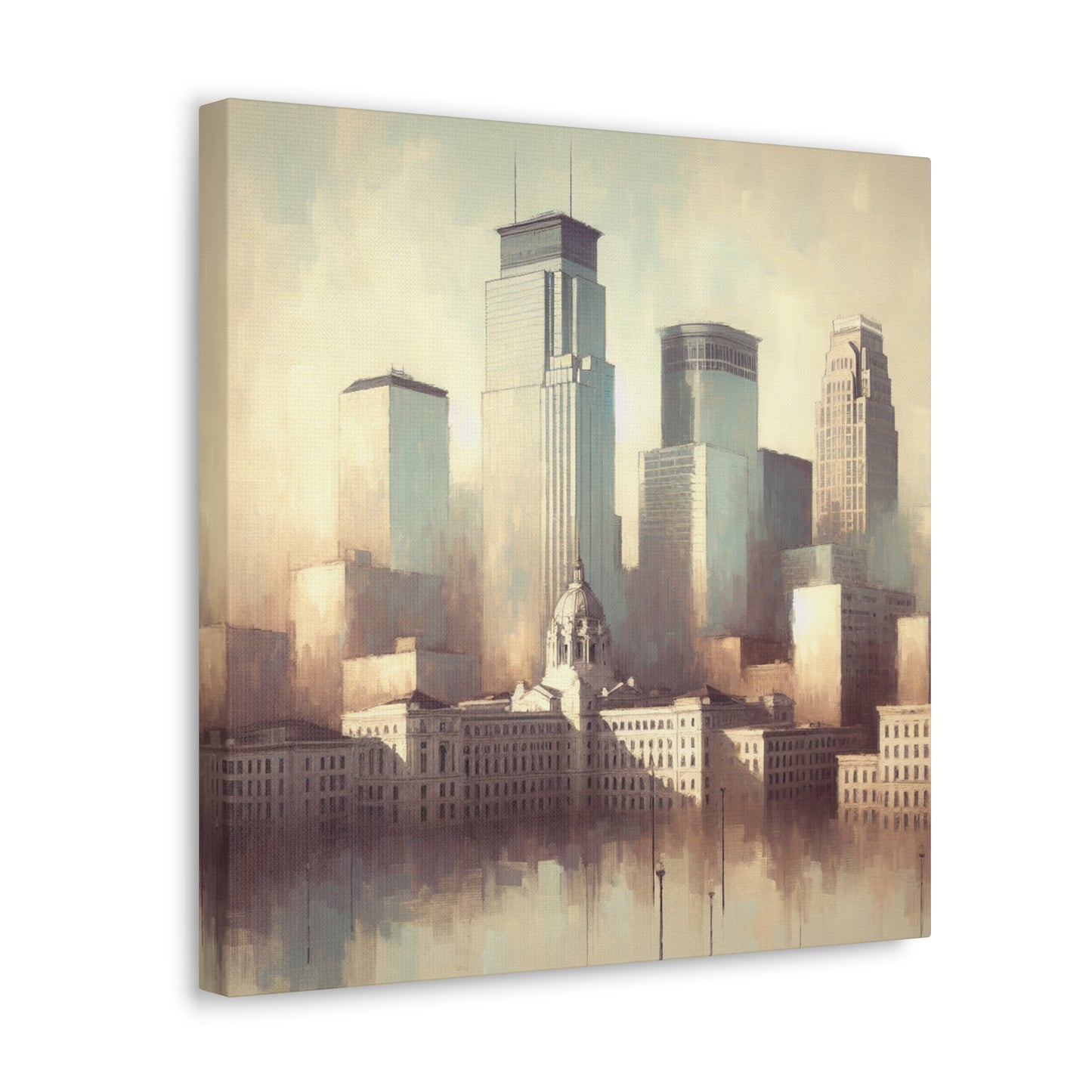 "Cityscapes of Tranquil Twilight" - Canvas