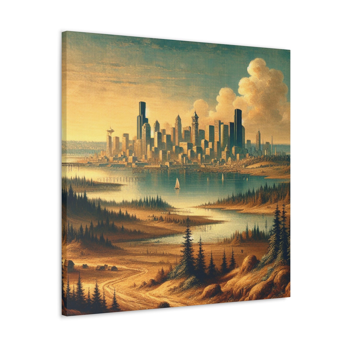 "Enchanted Emerald Metropolis" - Canvas