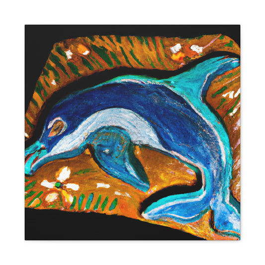 Dolphin's Flowing Dance - Canvas