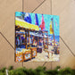 "Beach Shops Impressionism" - Canvas