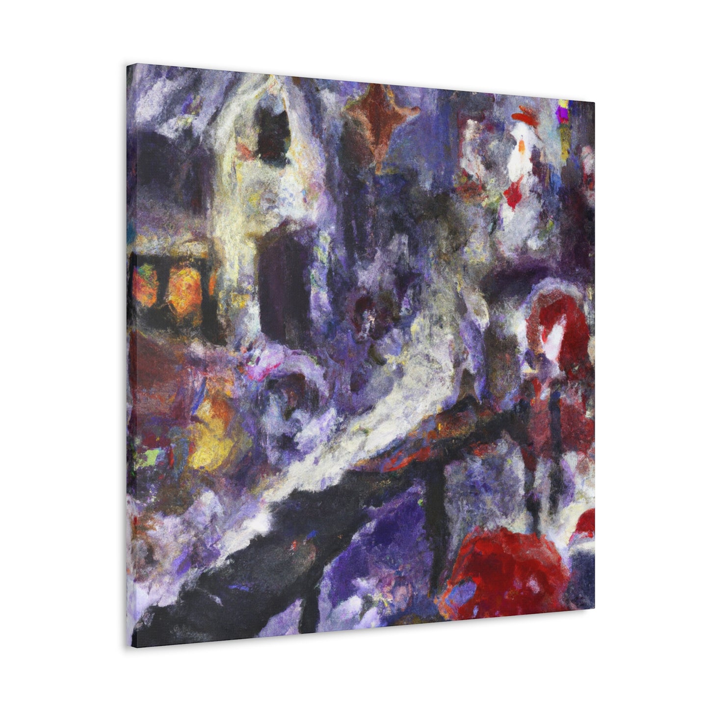 Santa's Workshop Abstraction - Canvas