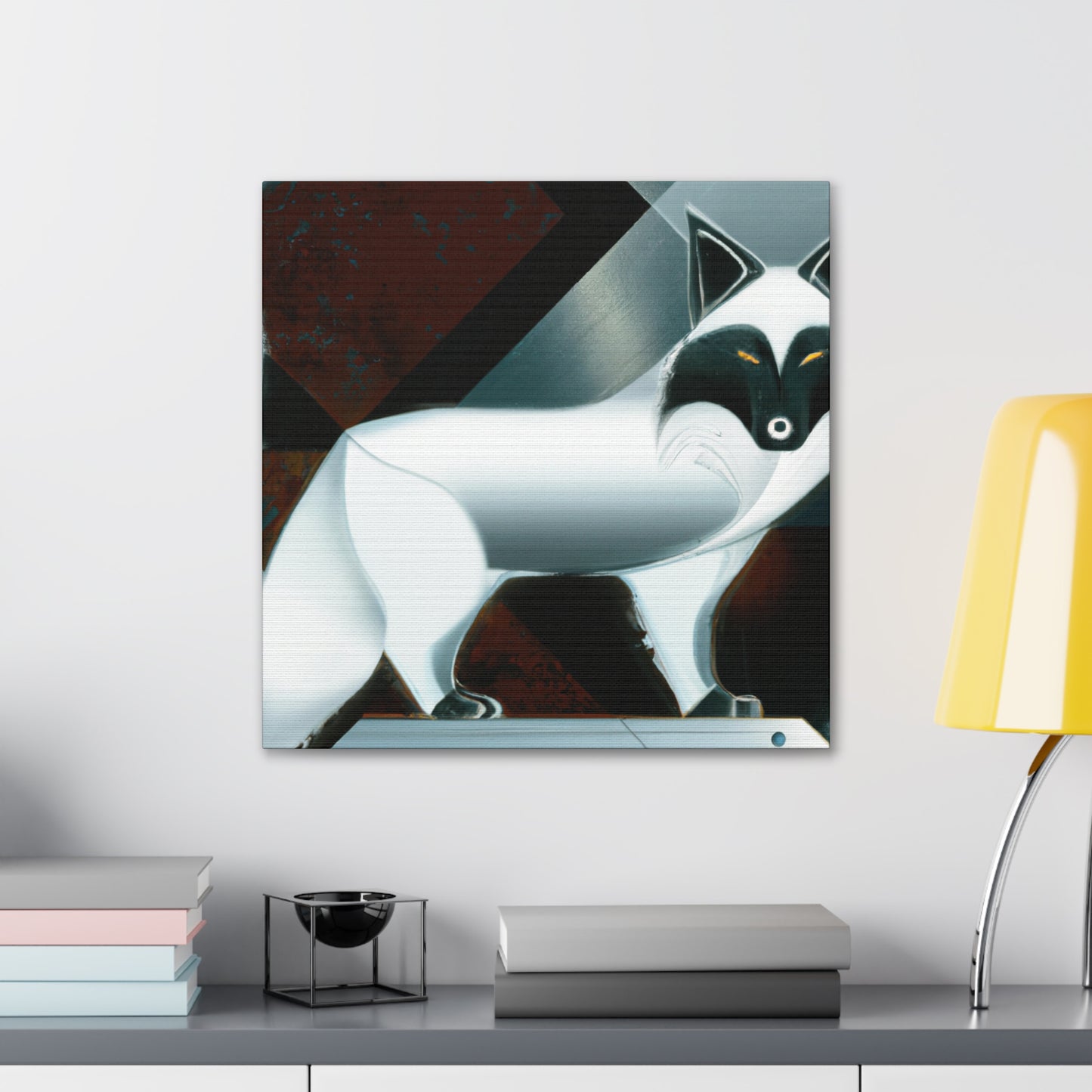 Arctic Fox Art Deco - Canvas