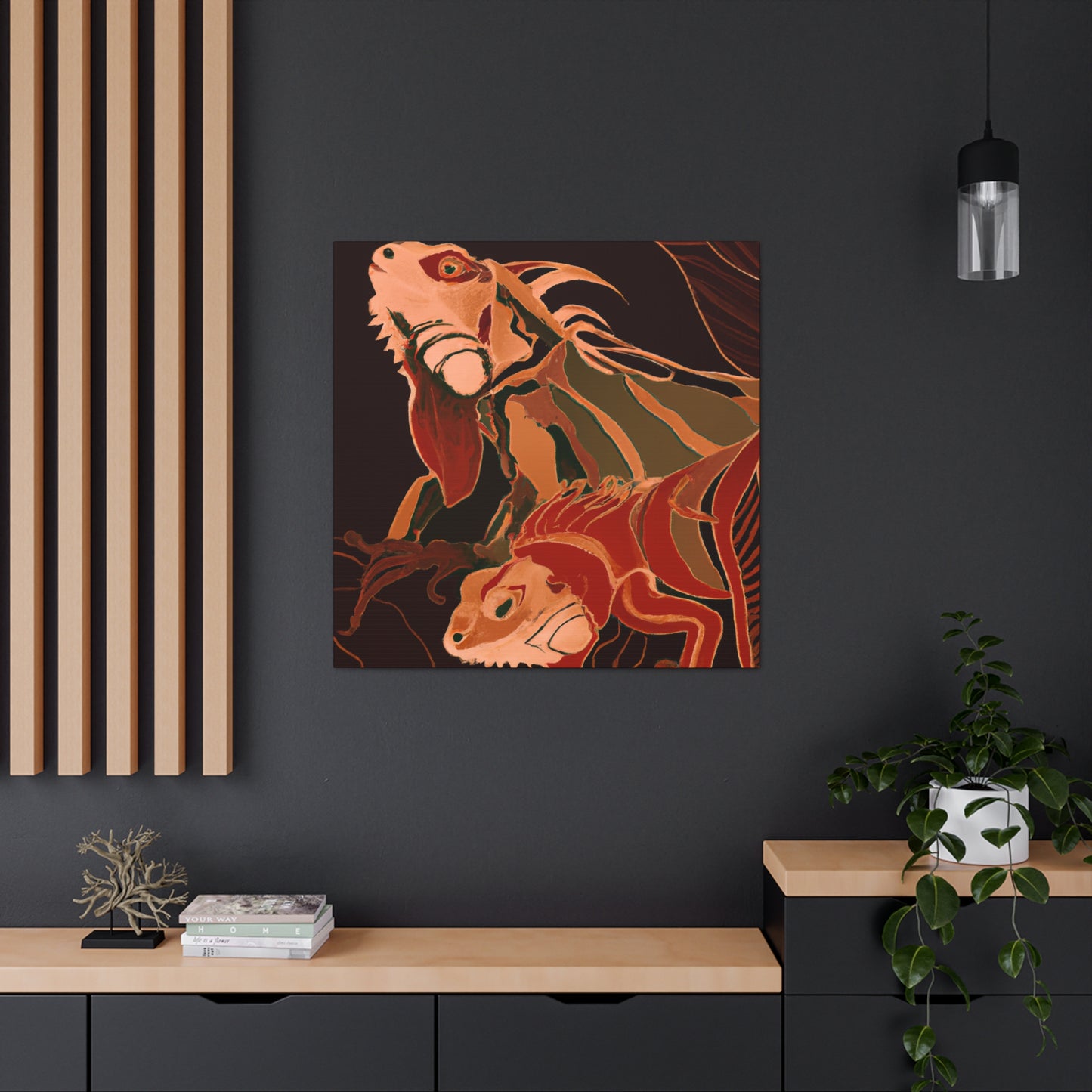 Iguanas in Art Deco - Canvas