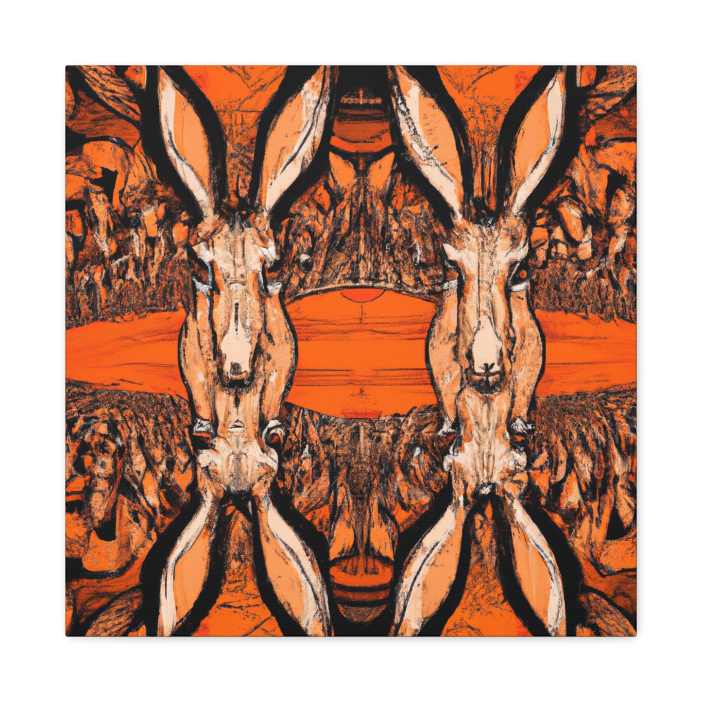 "Jackrabbit In Deco" - Canvas