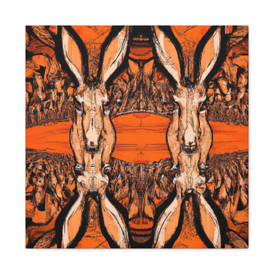 "Jackrabbit In Deco" - Canvas