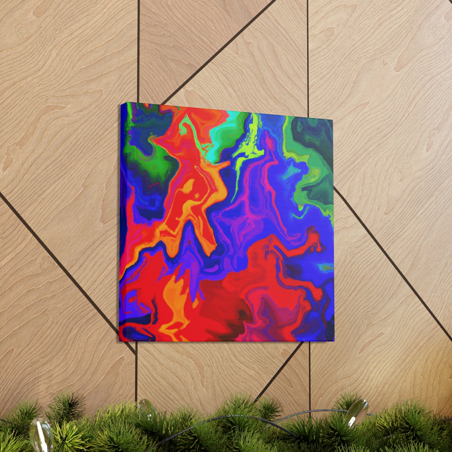 "Autumn Leaves Flamingo" - Canvas