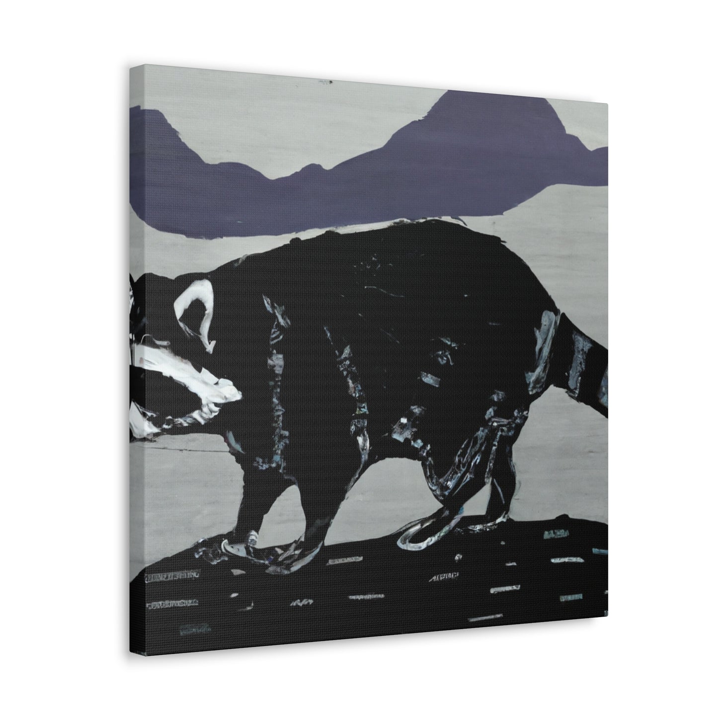 Raccoon on the Wall - Canvas