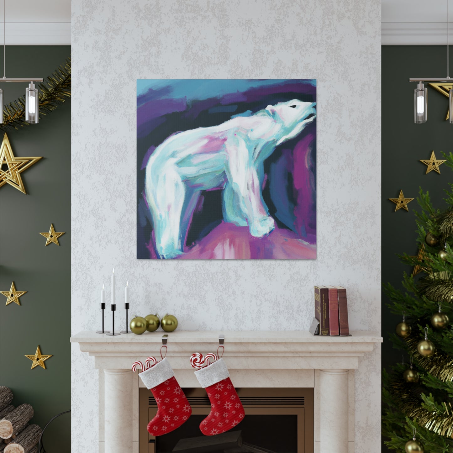 Polar Bear in Motion - Canvas