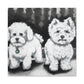 Sculpted Bichon Frise - Canvas