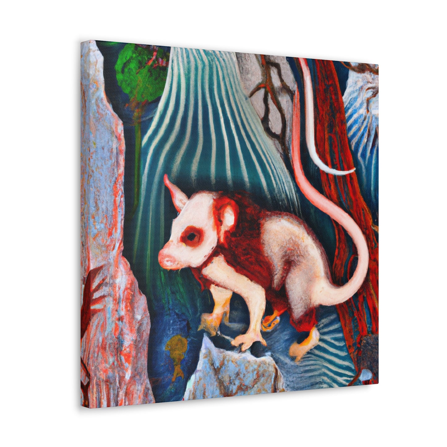 Opossum in Moonlight. - Canvas