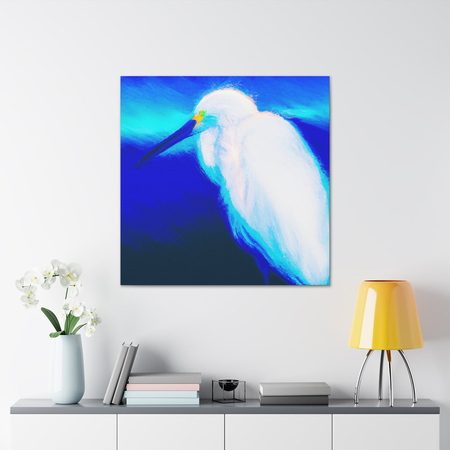 Snowy Egret Surreal - Canvas