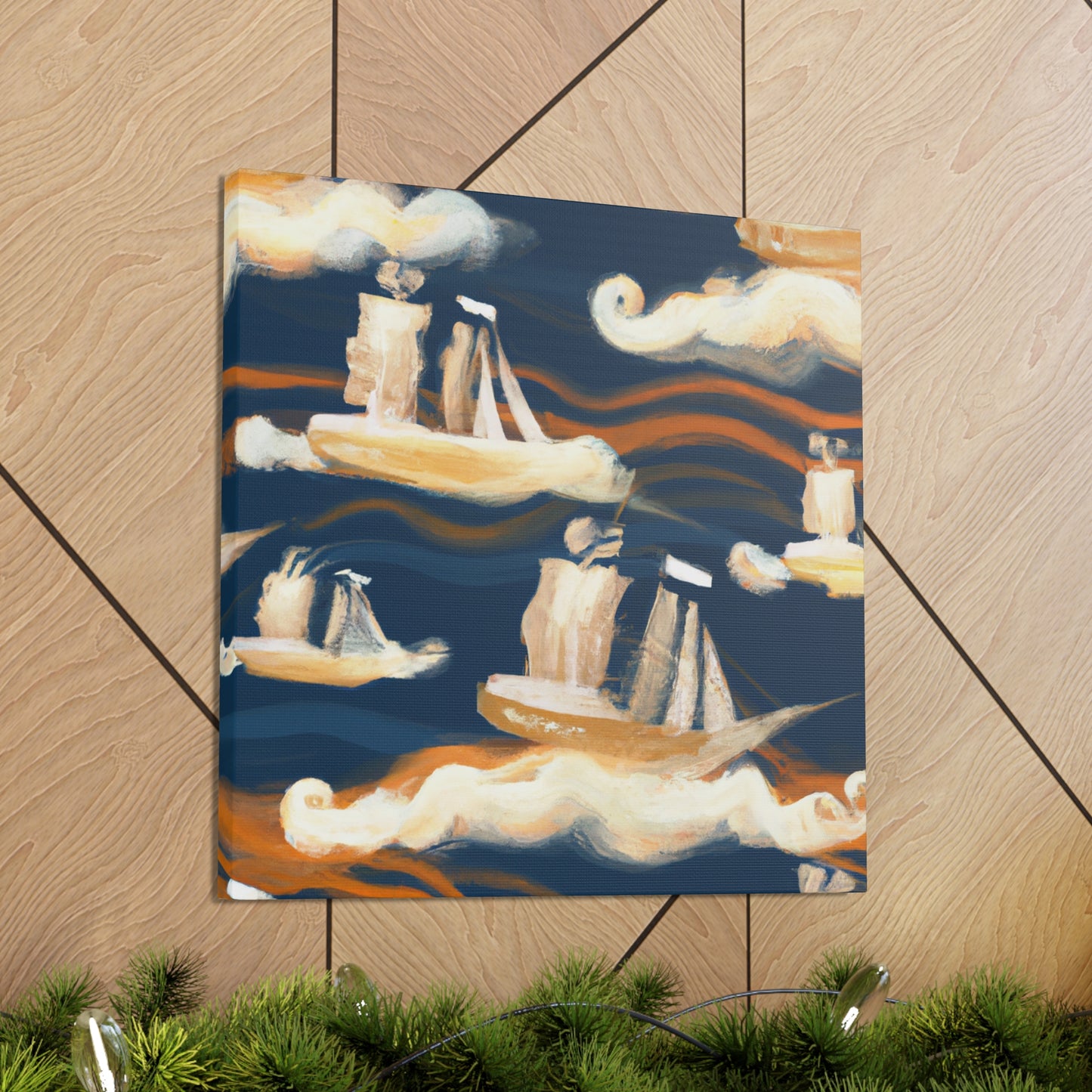 "Ship Riding Turbulent Waves" - Canvas