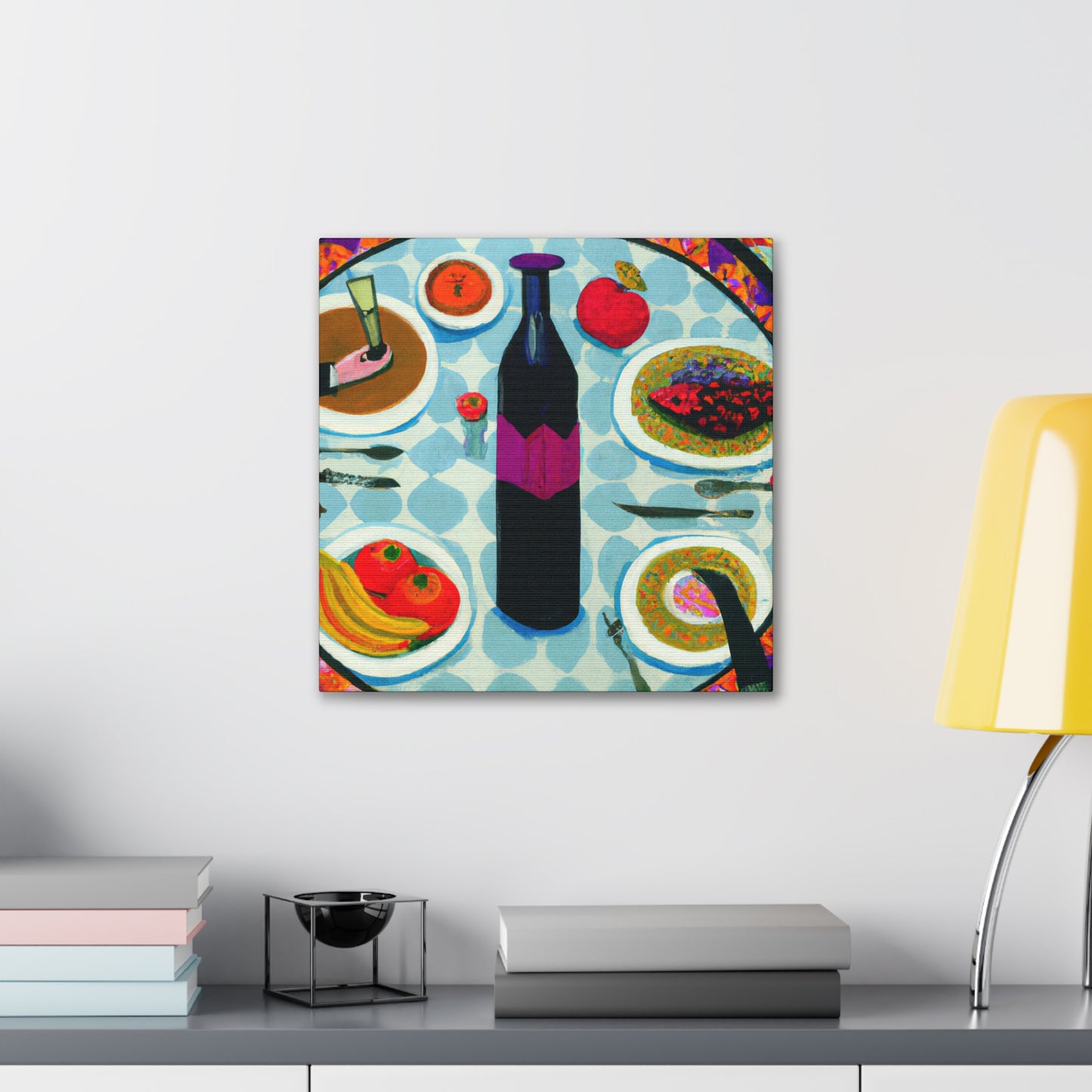 A Family Feast Scene - Canvas