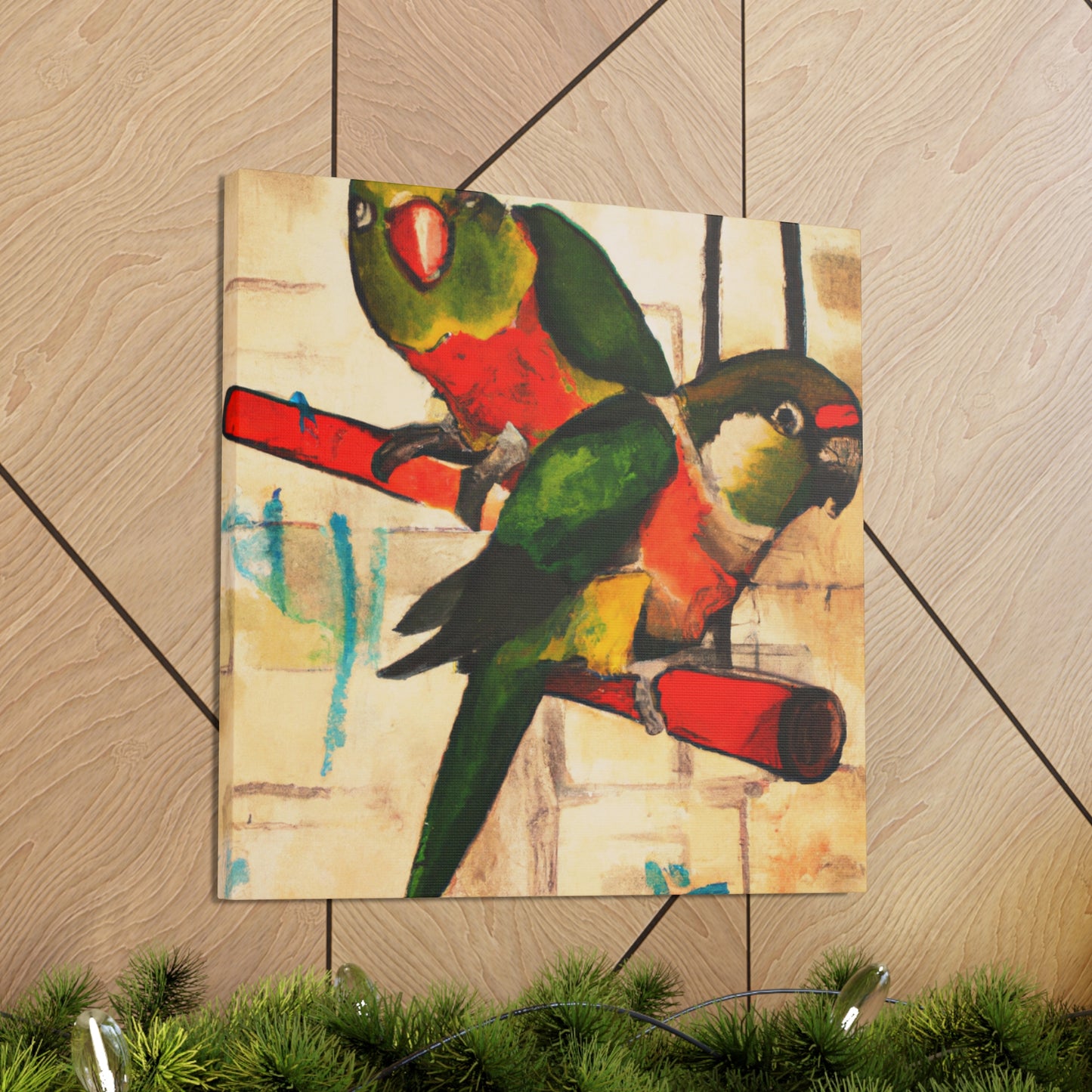 "Conures in Colorful Splendor" - Canvas