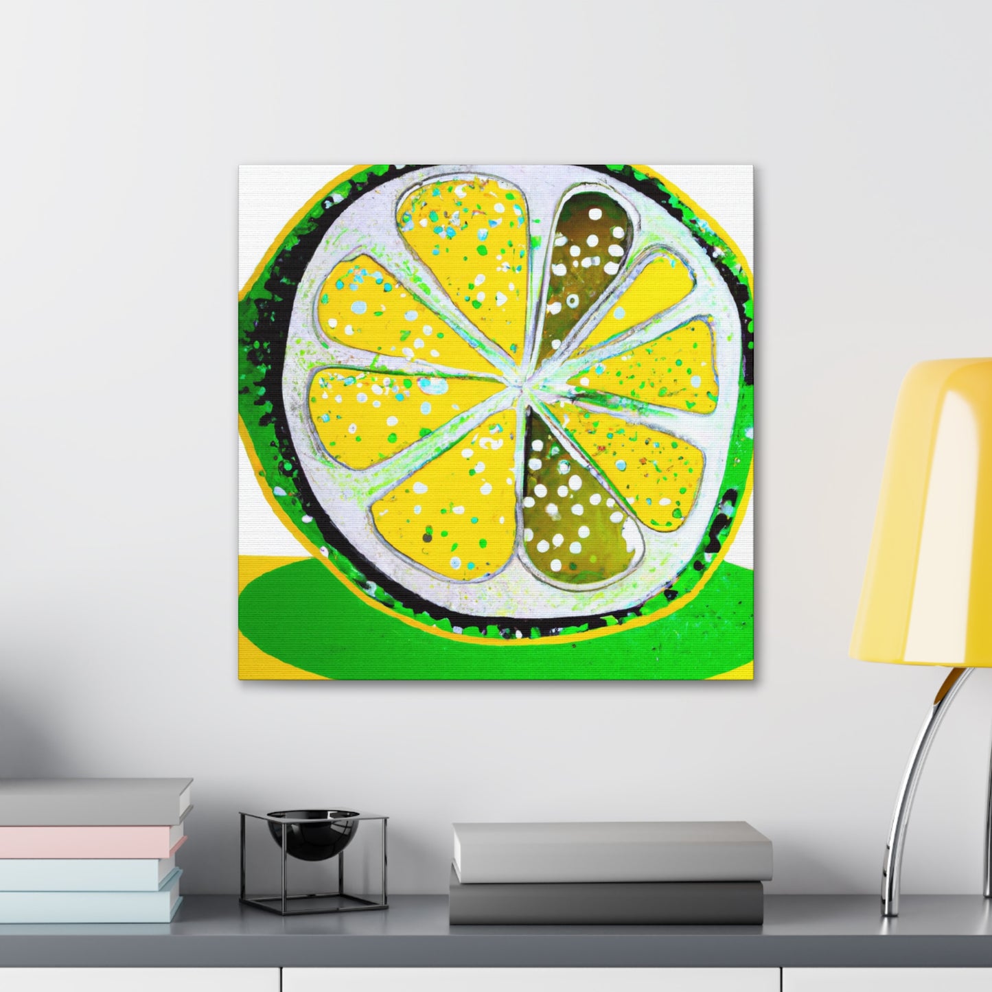 Lemon Folk Art Painting - Canvas