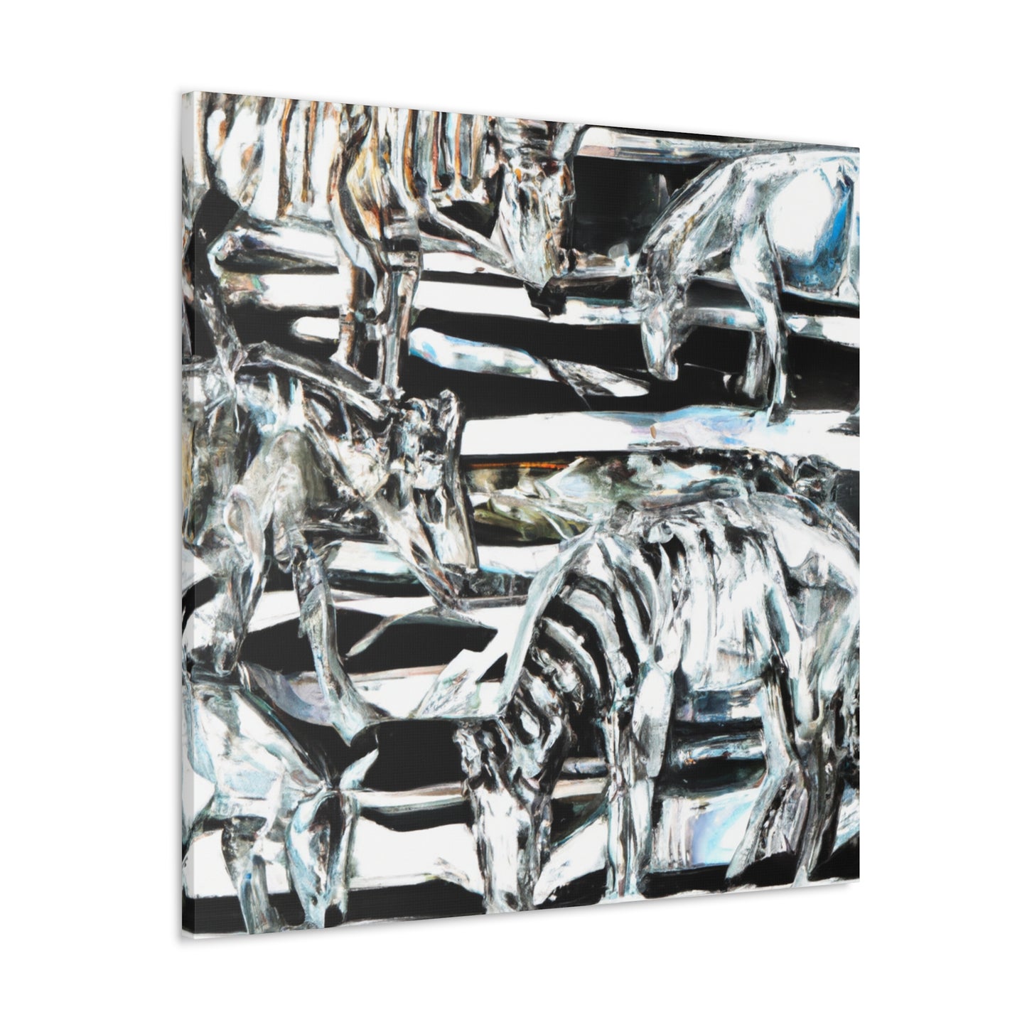 "Zebra's Striped Reflection" - Canvas