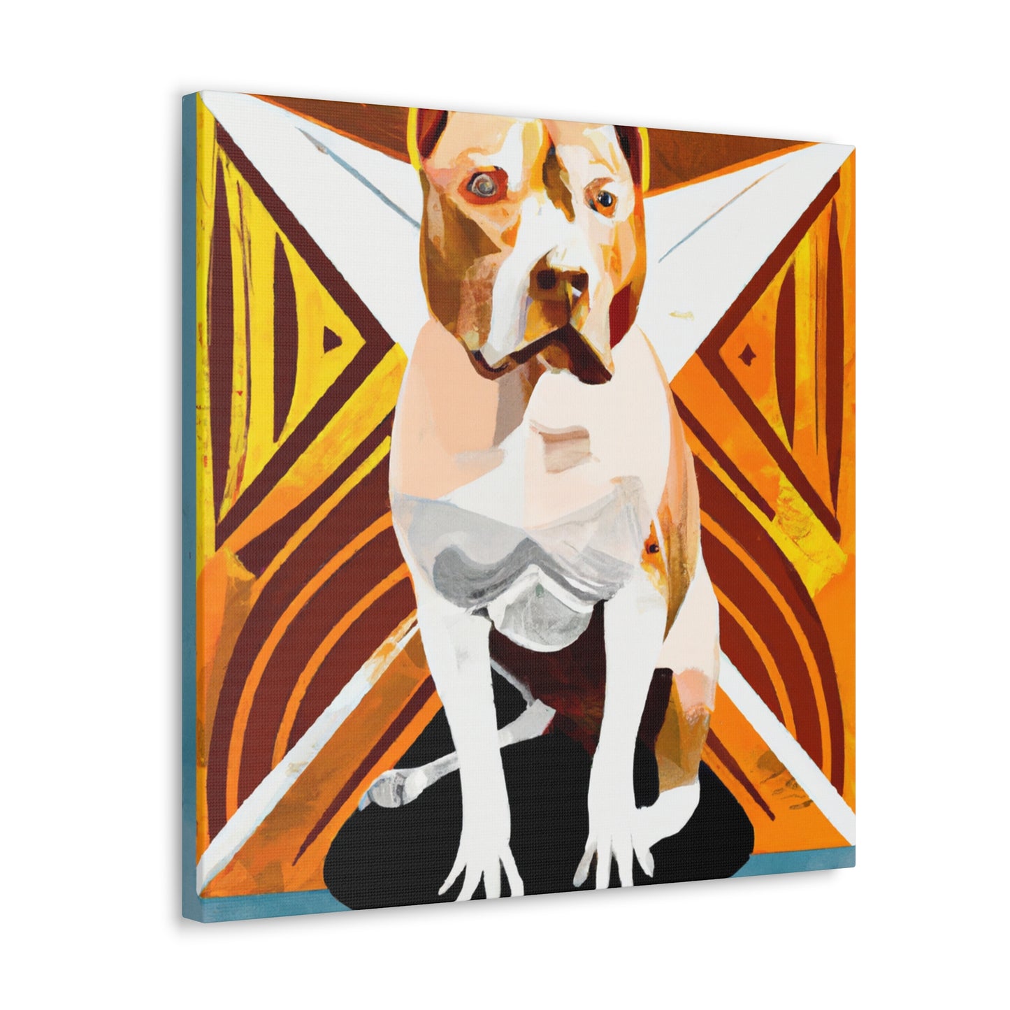 "Pitbull in Art Deco". - Canvas