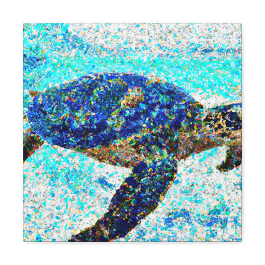 Sea Turtles in Pointillism - Canvas