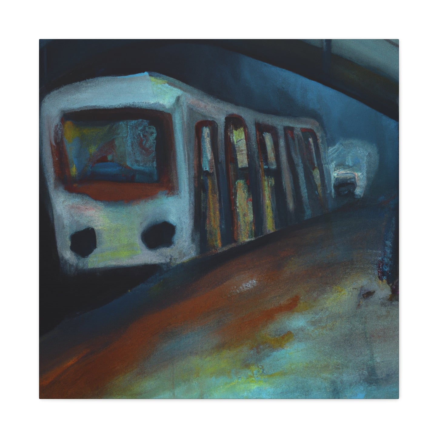 "Riding the Subway Train" - Canvas