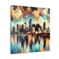 Miami: Vibrant Cityscape Eruption - Canvas