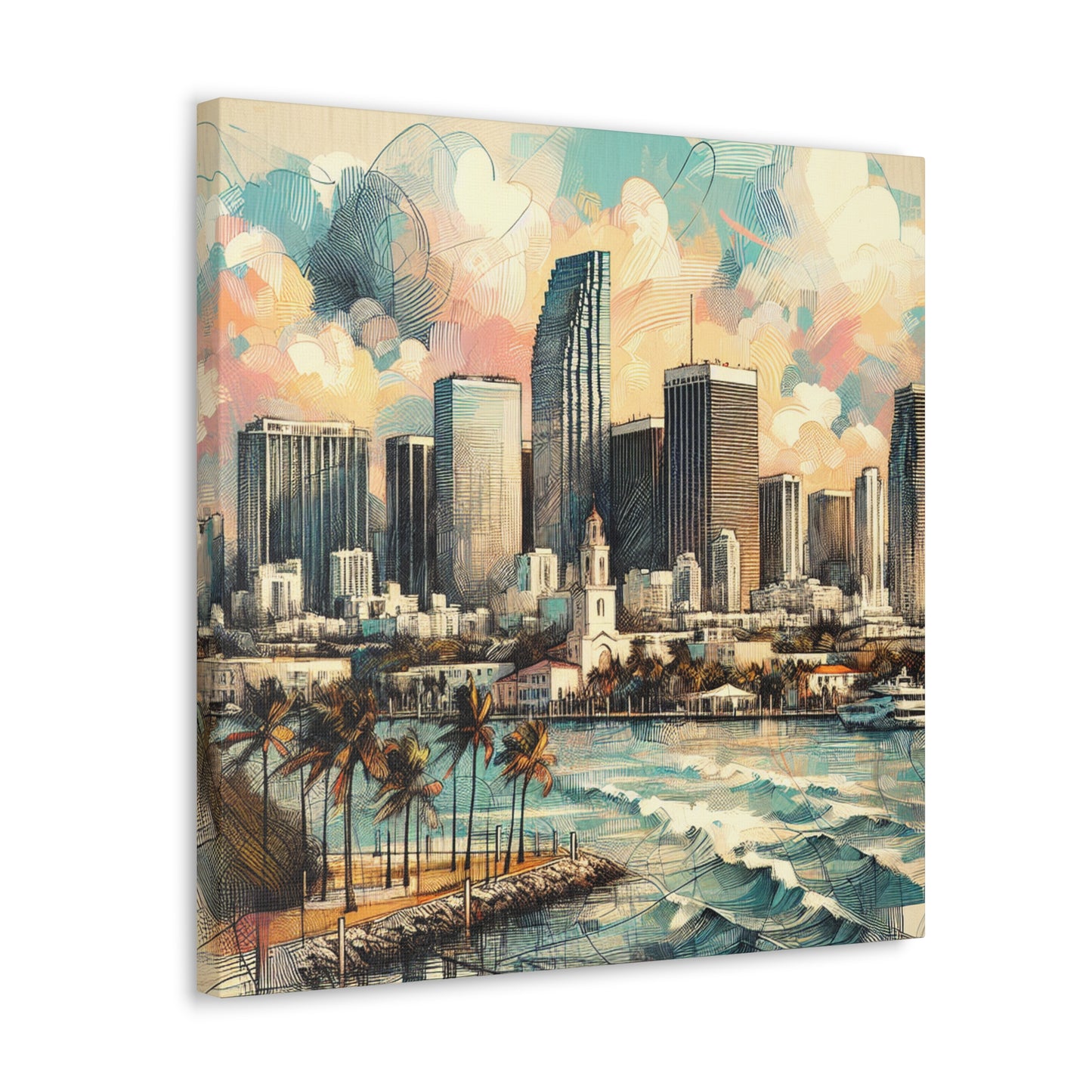 Sunset Serenade in Miami - Canvas