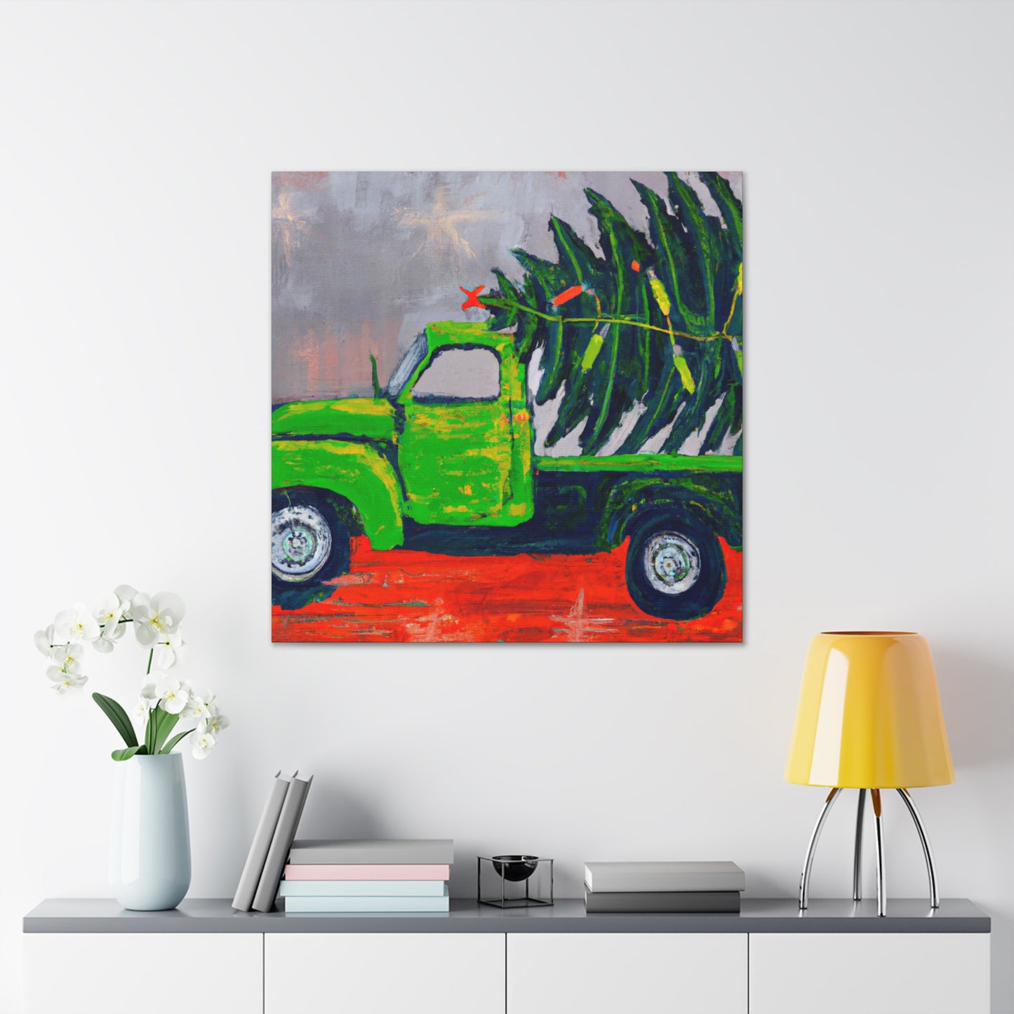 "Vintage Christmas Delivery Truck" - Canvas