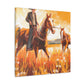 Wild Horses Grazing - Canvas