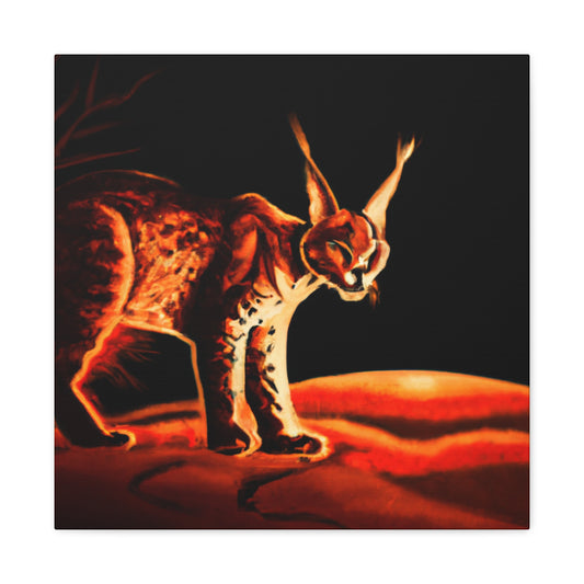 Caracal's Majestic Leap - Canvas