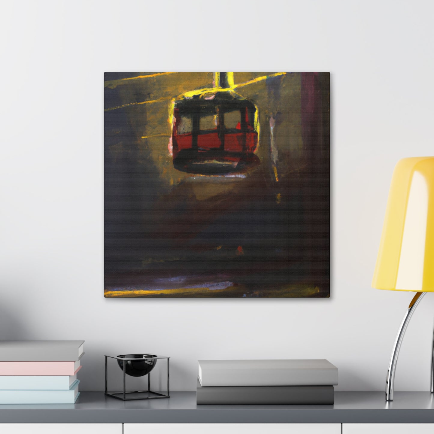 "Coastal Cable Car Ride" - Canvas