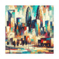 "Cityscape Symphony: Charlotte Rhapsody" - Canvas