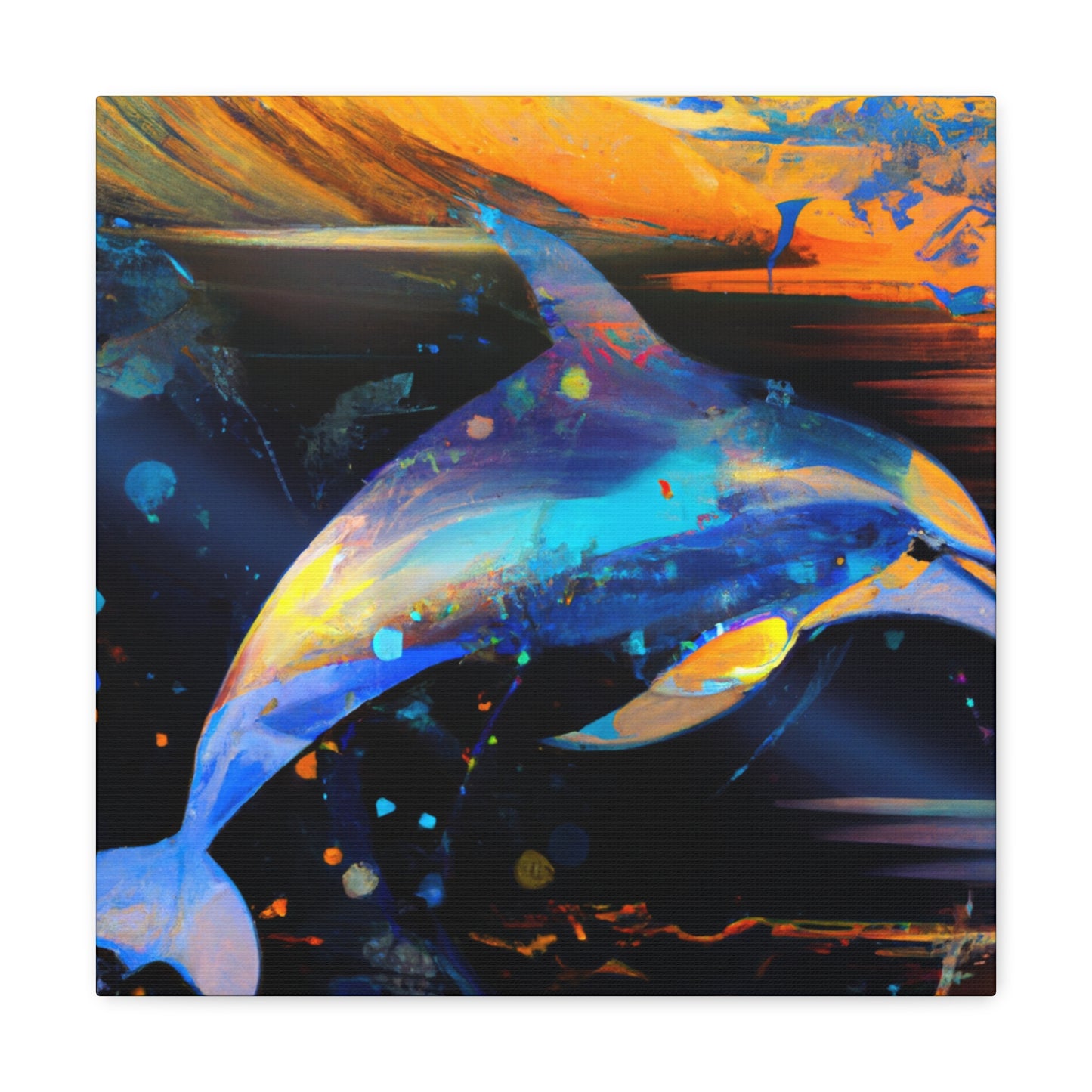 Dolphin Swim Seascape - Canvas