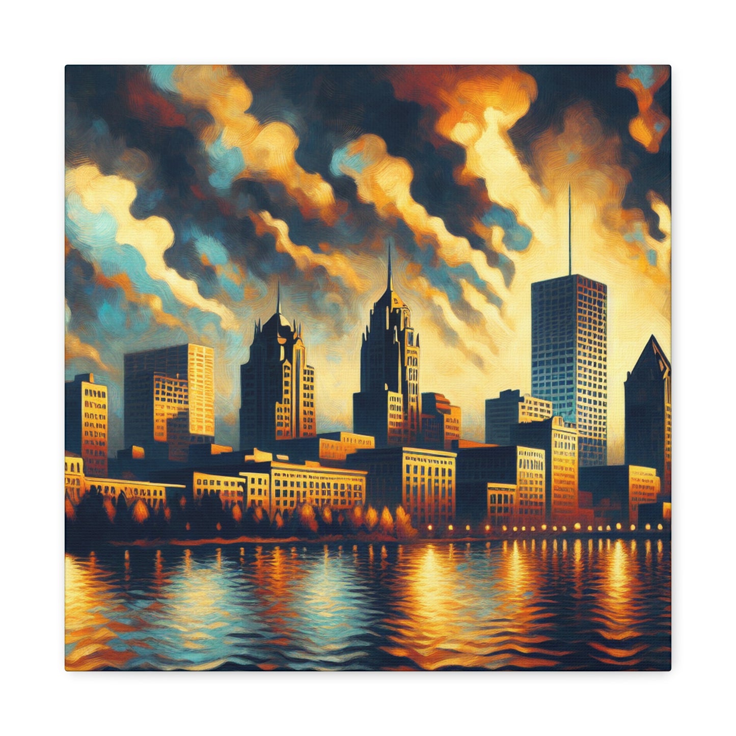 "Cityscapes: Vibrant Milwaukee Dreams" - Canvas