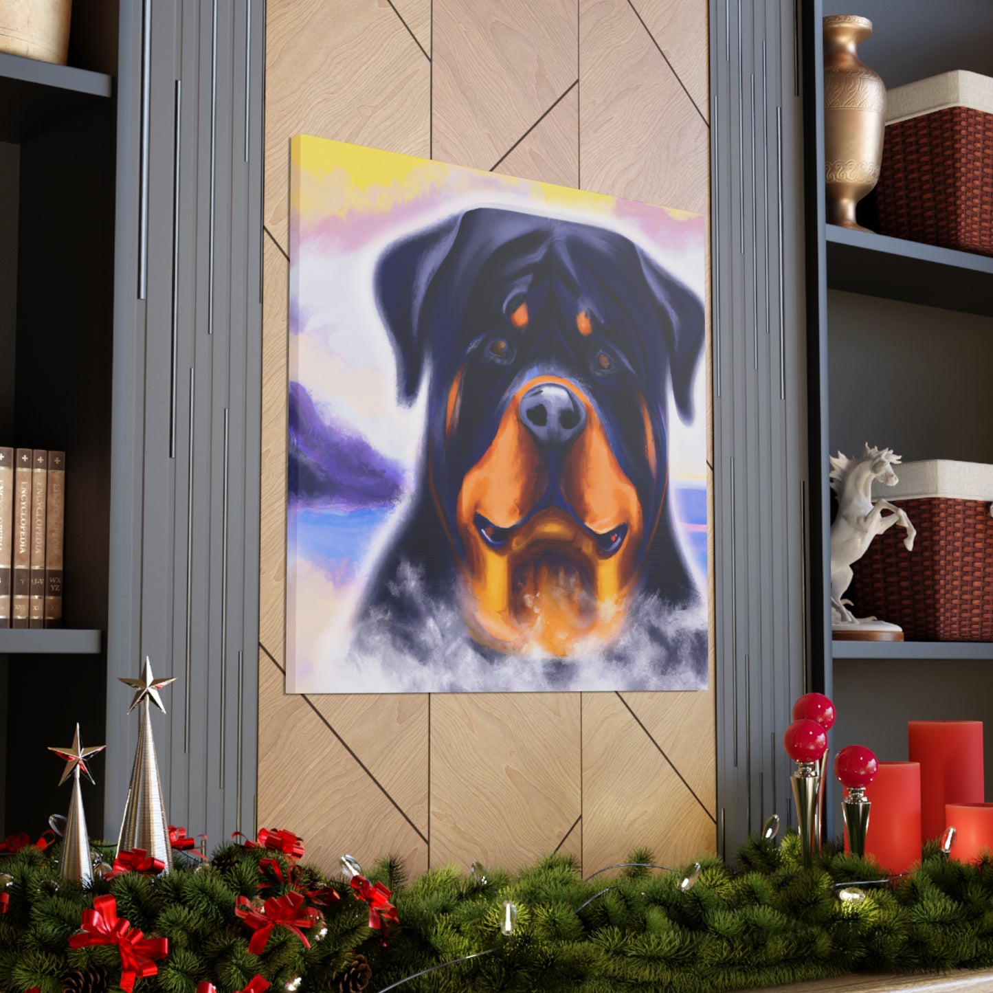 "Rottweiler's Regal Gaze" - Canvas