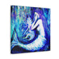 Mermaid's Midnight Gaze - Canvas