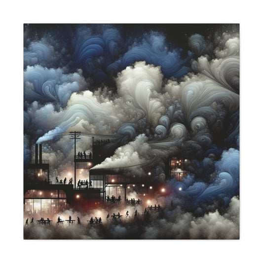 Misty Tavern Twilight - Canvas