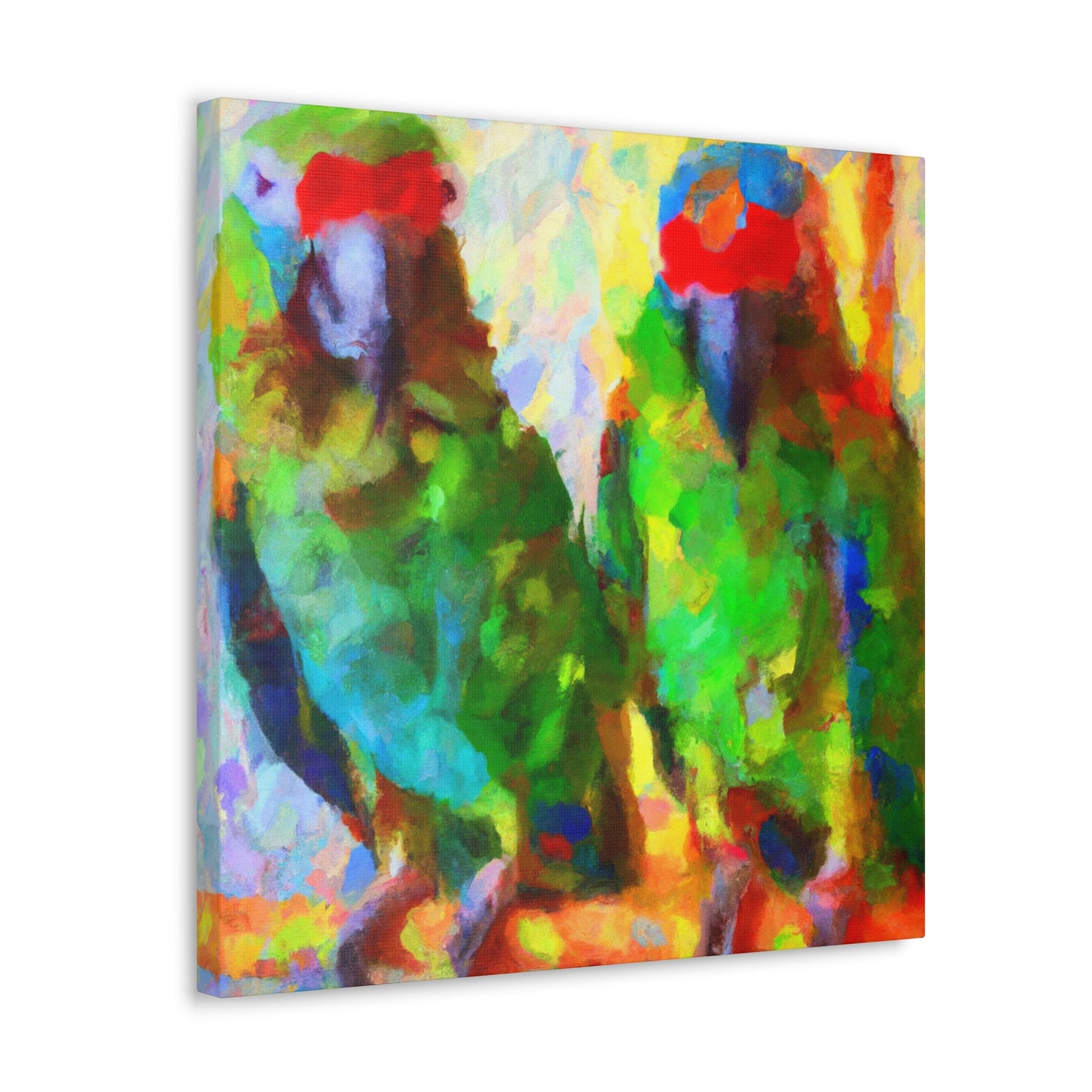 "Senegal Parrots in Bloom" - Canvas