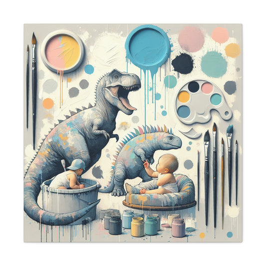 Whimsical Prehistoric Palette - Canvas