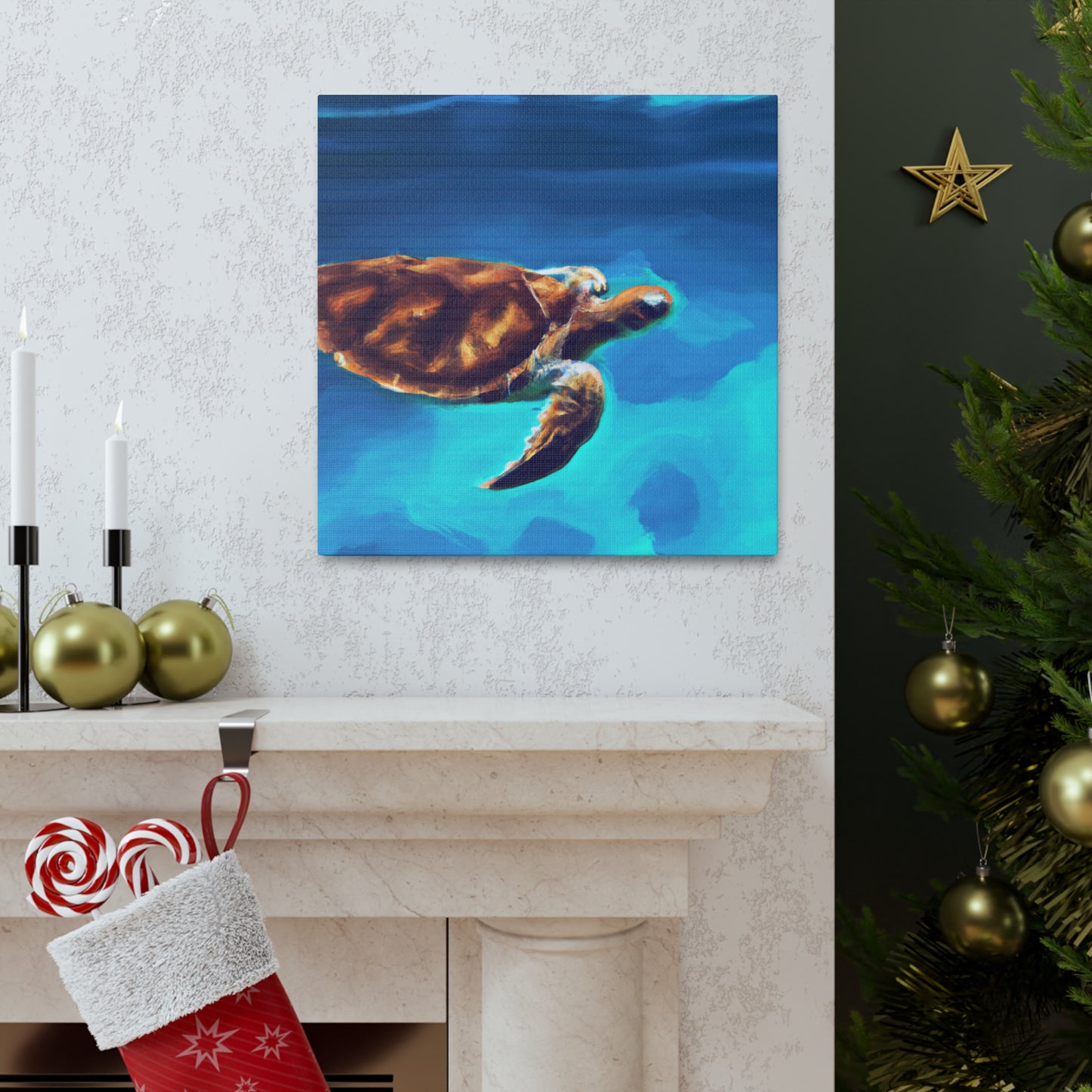 "Blue Sea Turtle MTN" - Canvas