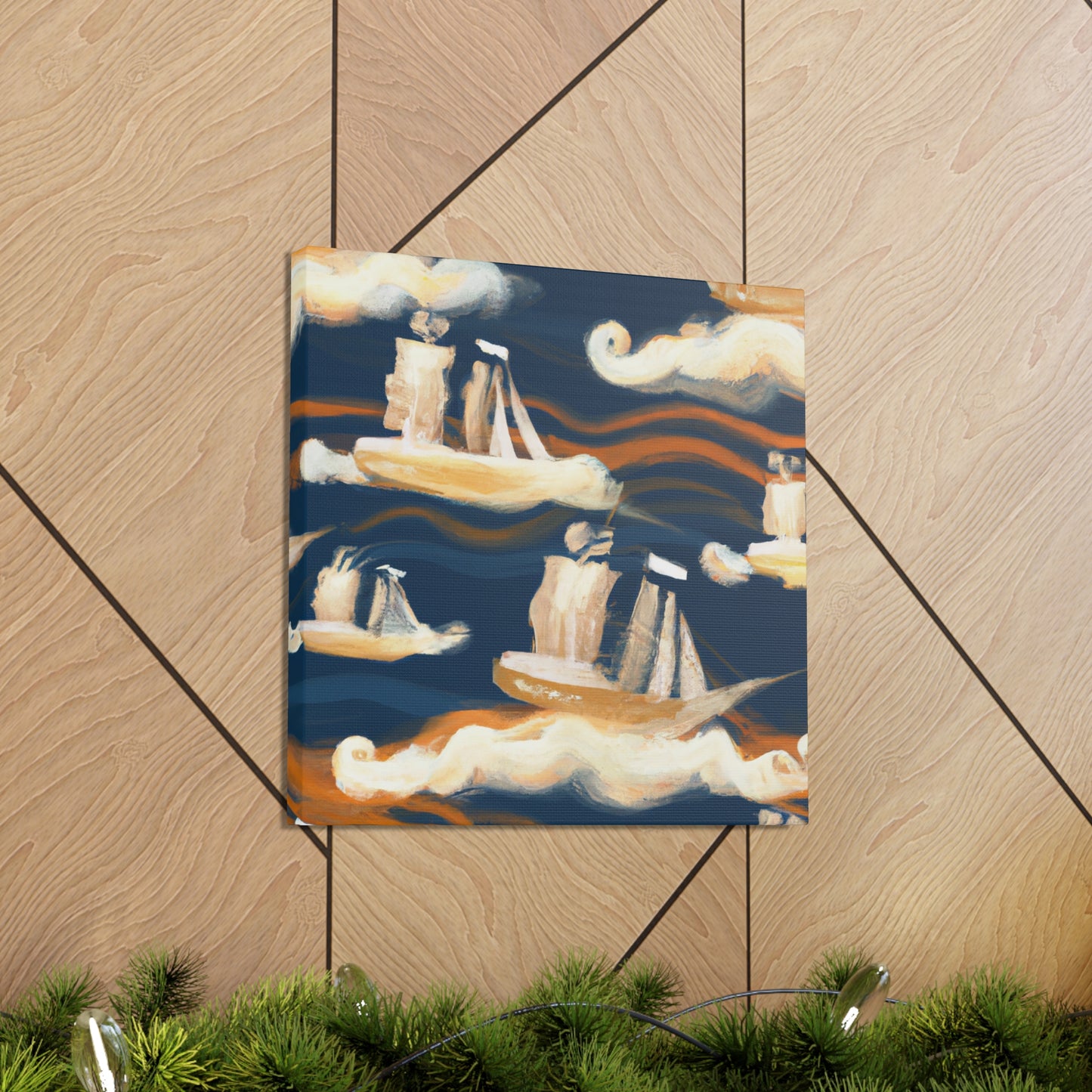 "Ship Riding Turbulent Waves" - Canvas