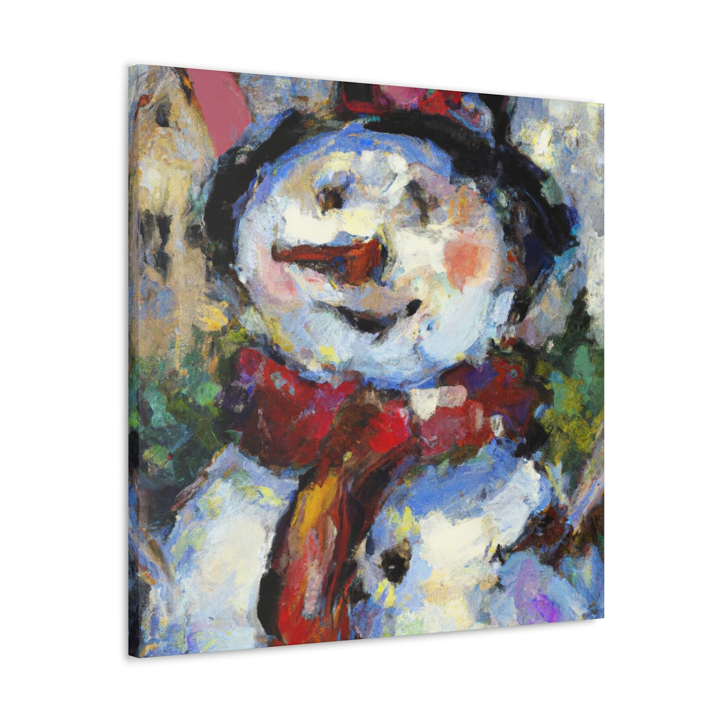 Snowman in Wintertime - Canvas