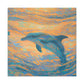 "Dancing Dolphins in Color" - Canvas