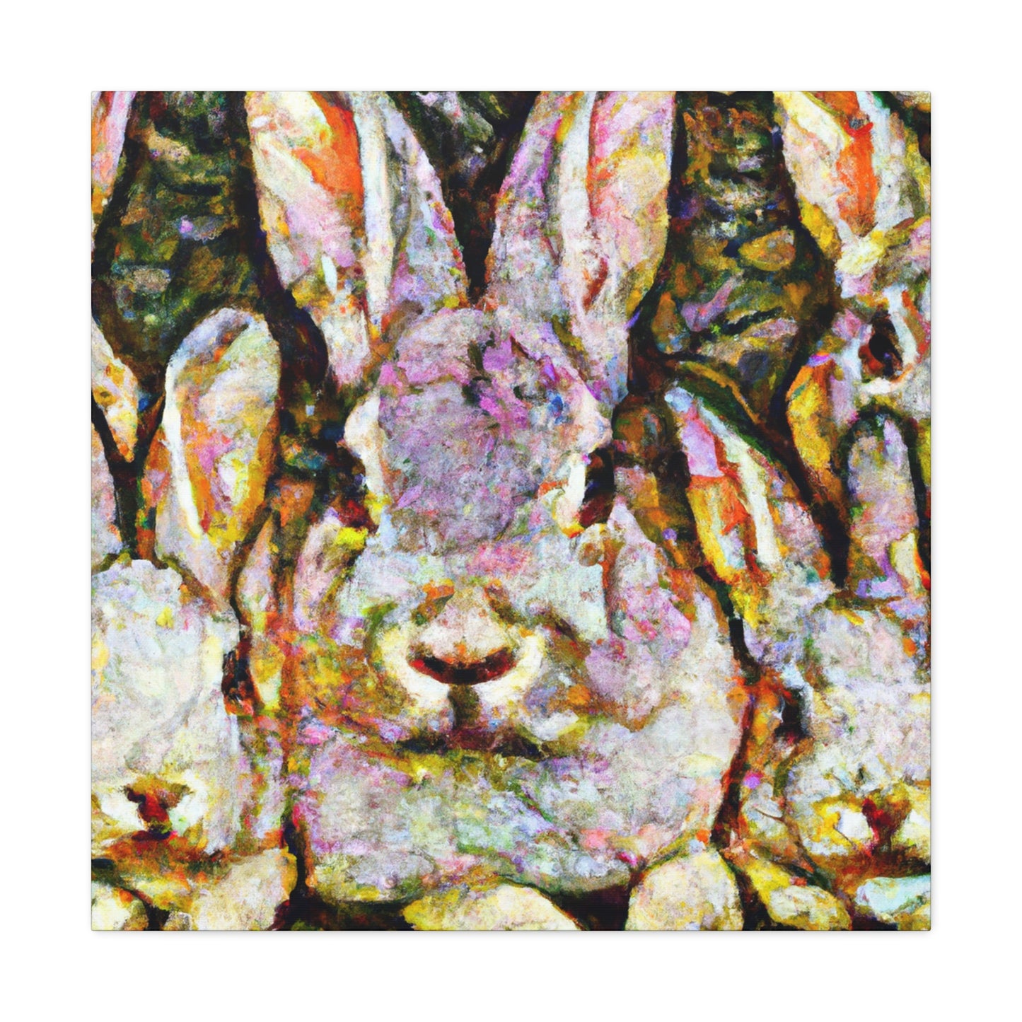 "Rabbit Among Daisies" - Canvas