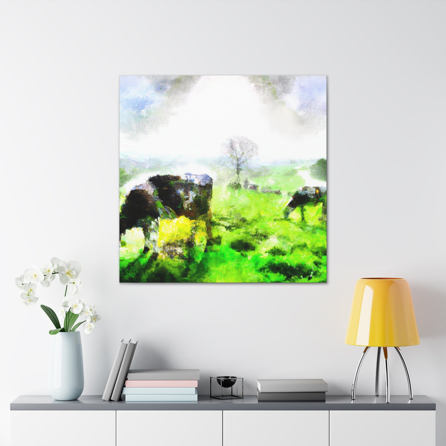 Milky White Mooing - Canvas