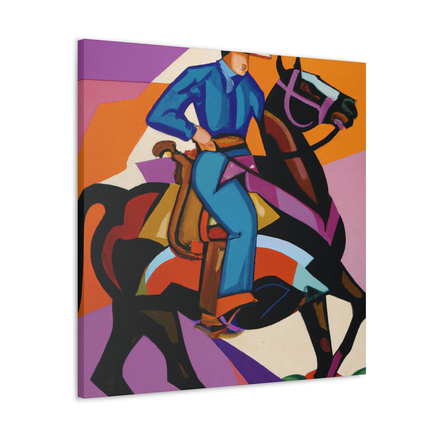 "Cowboy's Bold Tumble" - Canvas