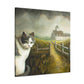 Sleeping Barn Cat Dreaming - Canvas