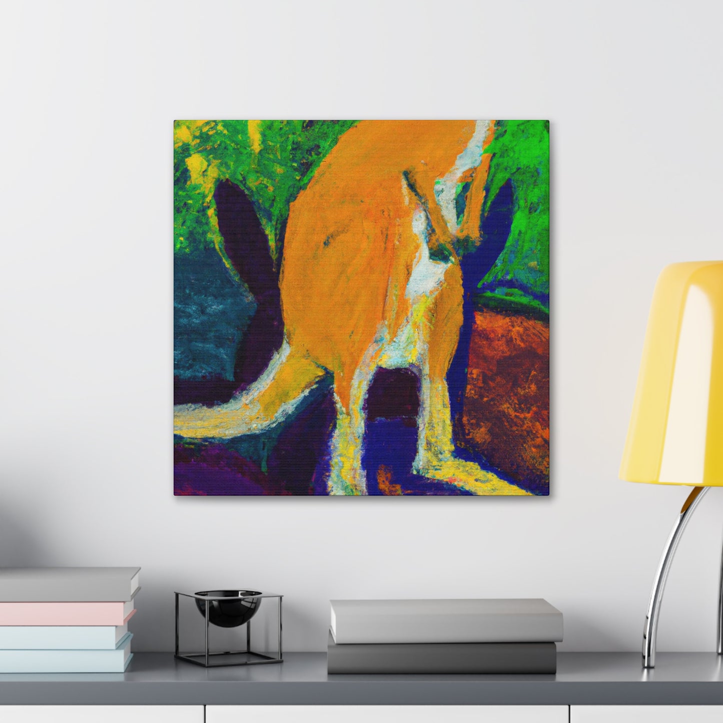 Kangaroo in Pointillism - Canvas