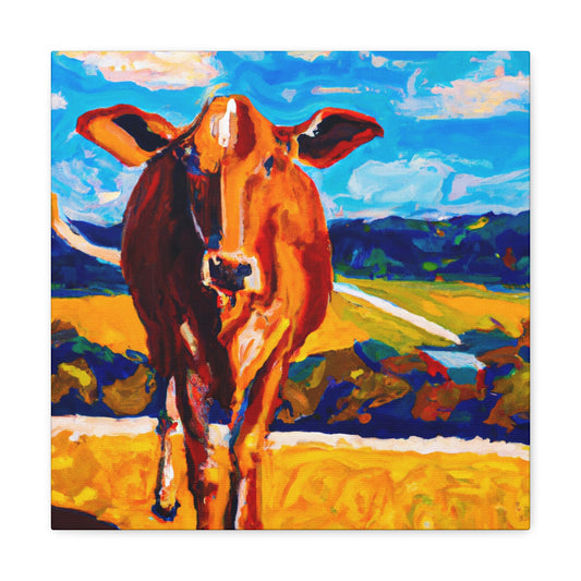 "Jersey Cow Mural 40s" - Canvas