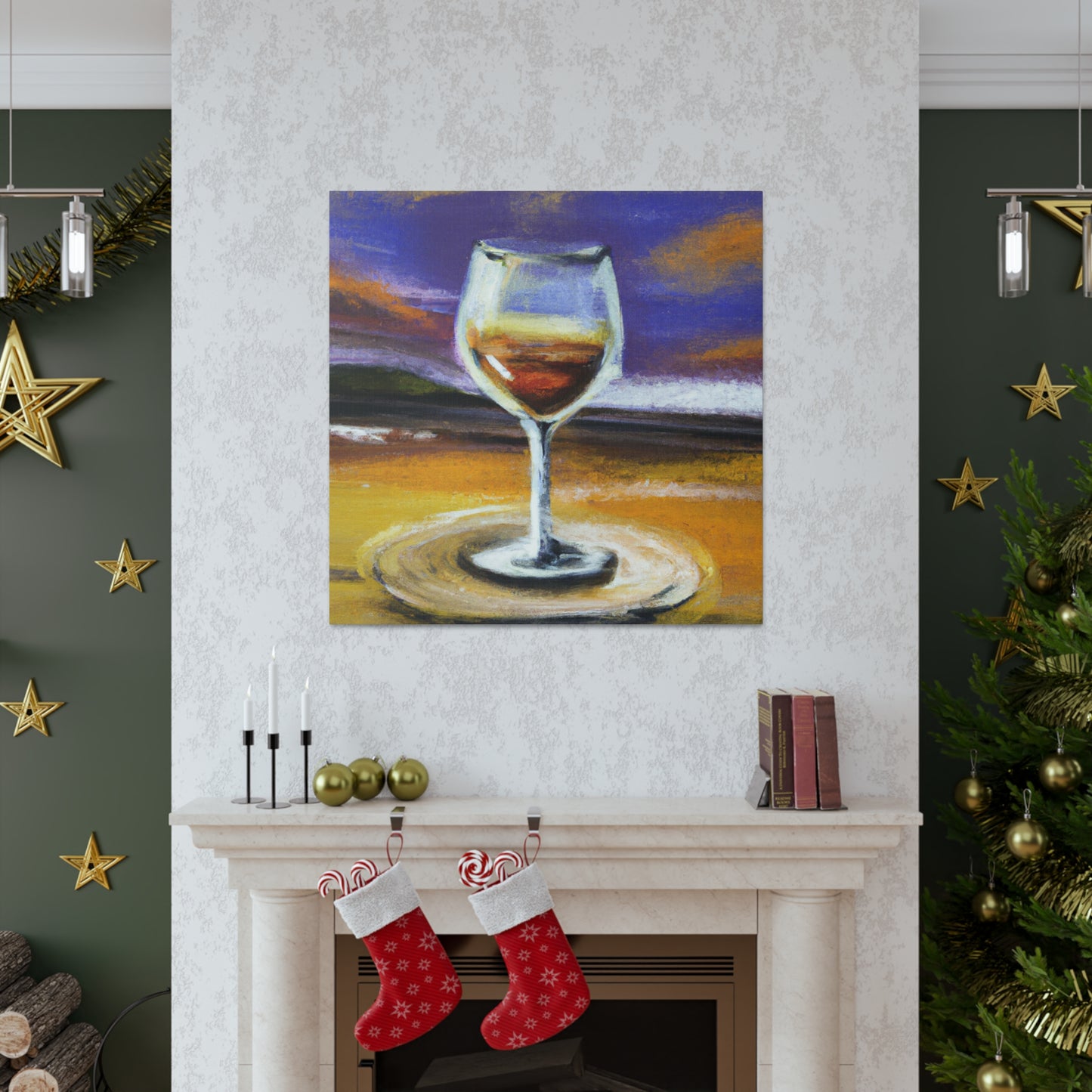 "Wine Glass by Moonlight" - Canvas