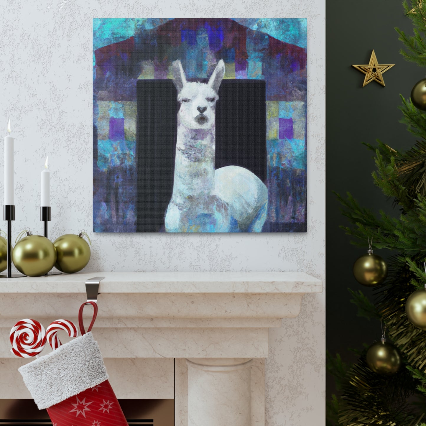 "Alpaca in Art Deco" - Canvas